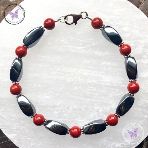 Hematite & Red Jasper Bracelet